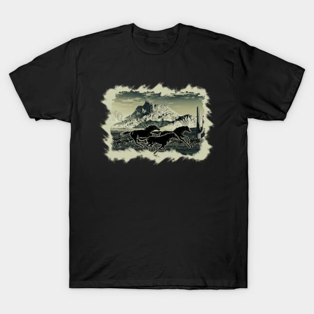 Run With The Horses by Basement Mastermind T-Shirt by BasementMaster